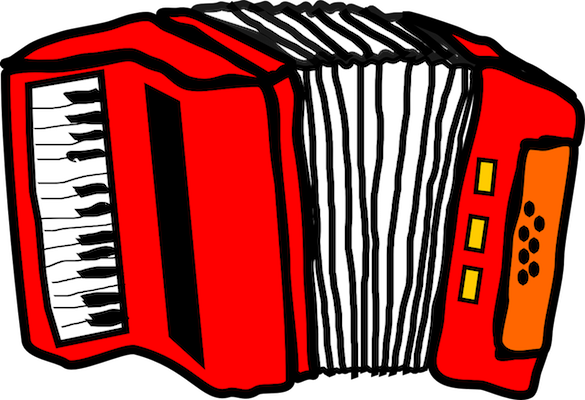 a drawing of an accordion