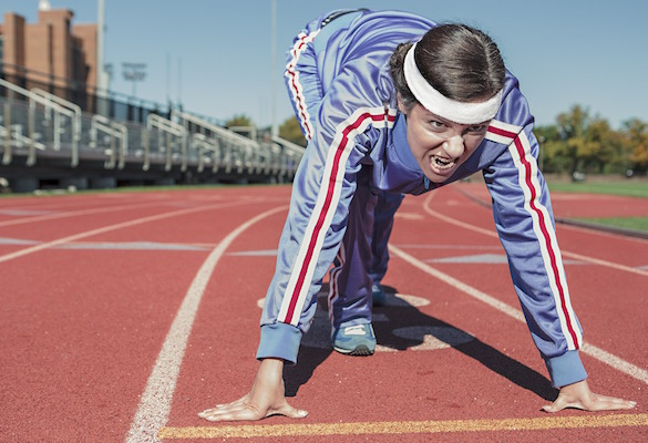 athlete on the start line of a race